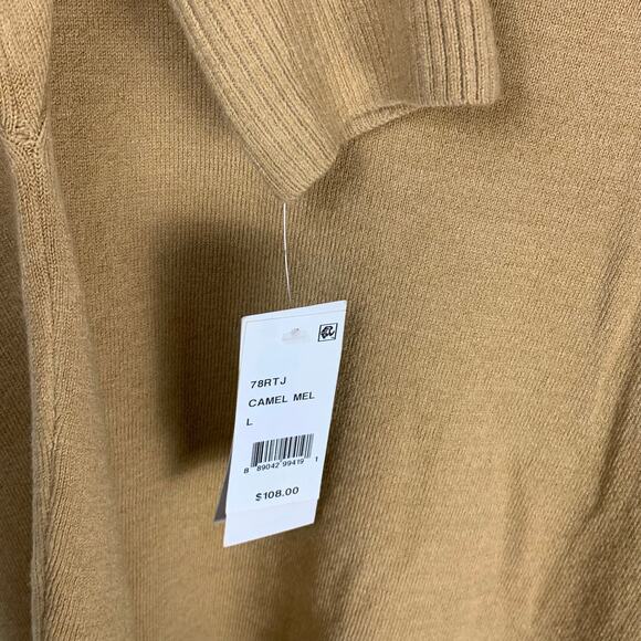 French Connection Camel Babysoft High Funnel Neck Oversized Sweater NWT M - Picture 4 of 8